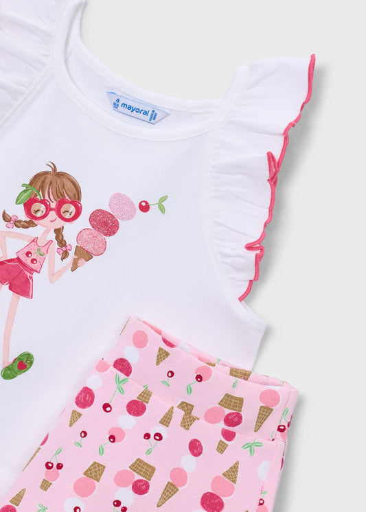 Girls' printed shorts set