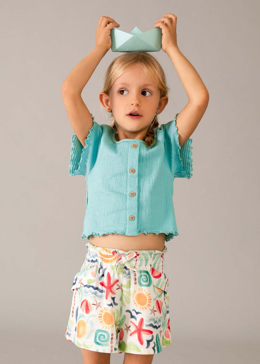 Girls' printed trousers