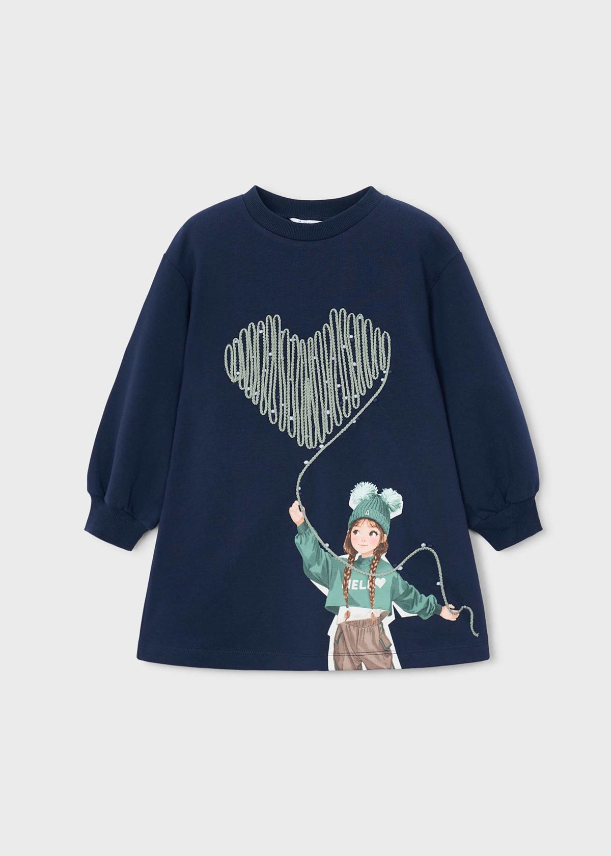 Girls' screen-printed sweatshirt dress