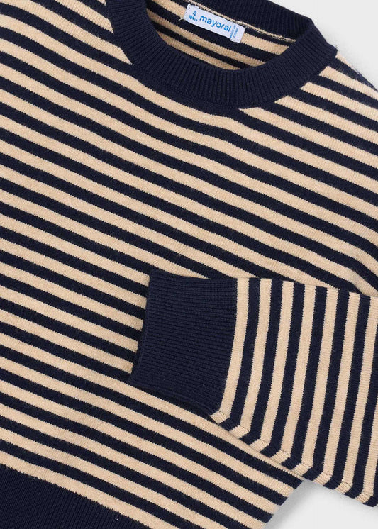 Girls' striped jumper with a scarf
