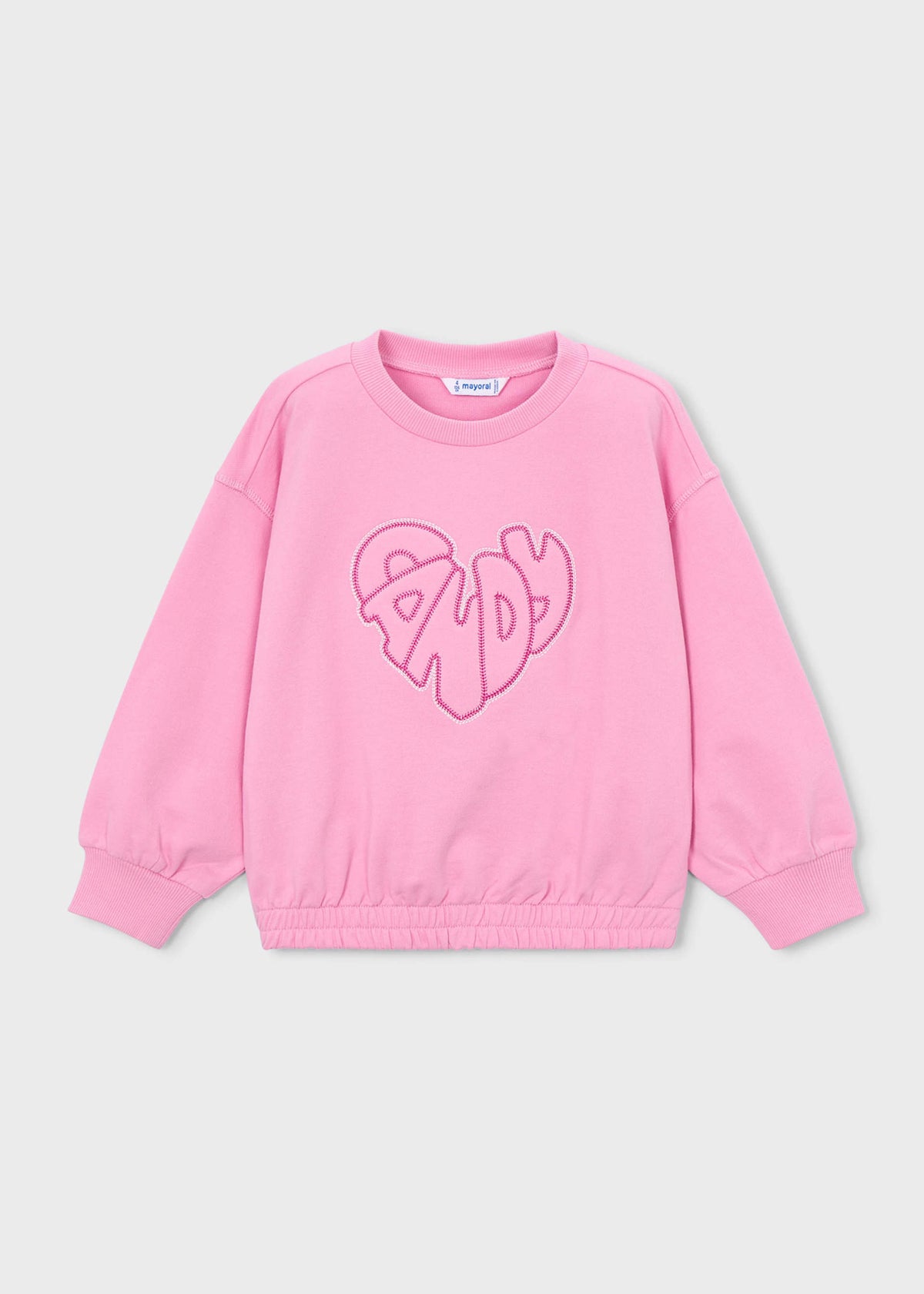 Girls' sweatshirt with embroidered letters