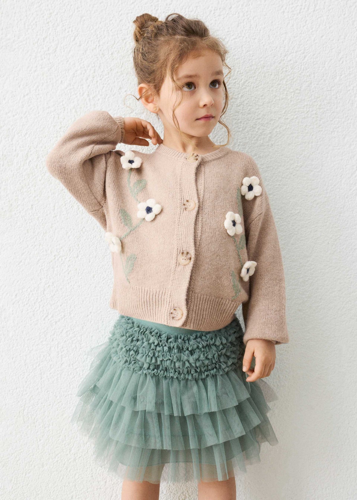 Girls' tulle ruffle skirt