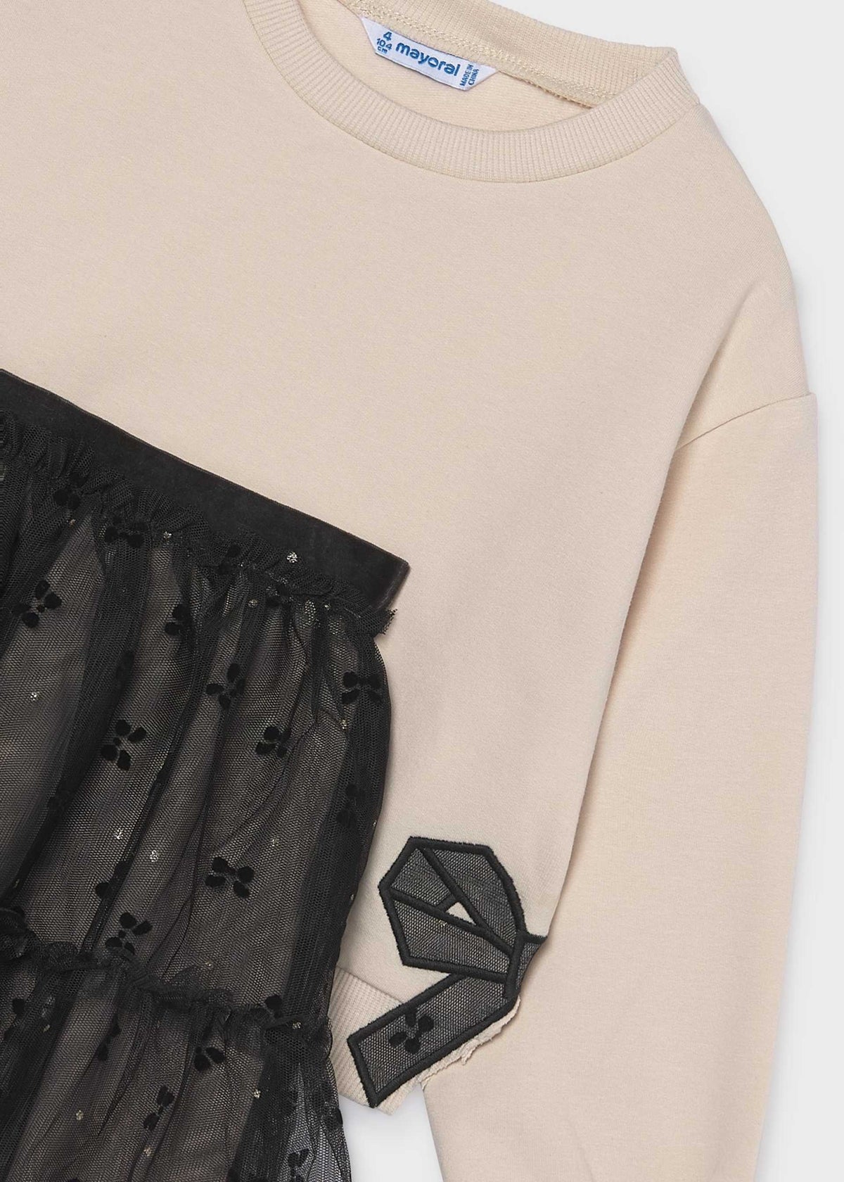 Girls' tulle skirt and sweatshirt set