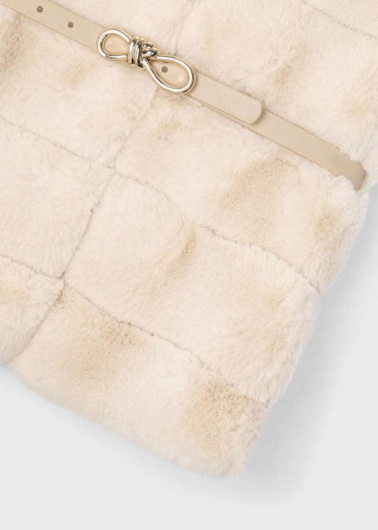 Girls' waistcoat with fur trim
