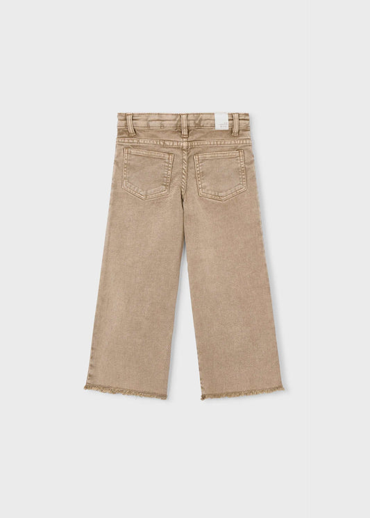 Girls wide leg twill trousers