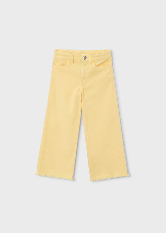 Girls wide leg twill trousers
