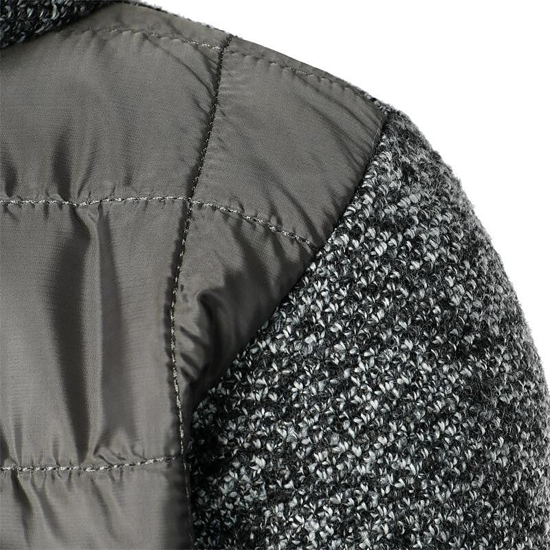 Herren-Fleece-Cardigan mit Steppfutter und Reißverschluss