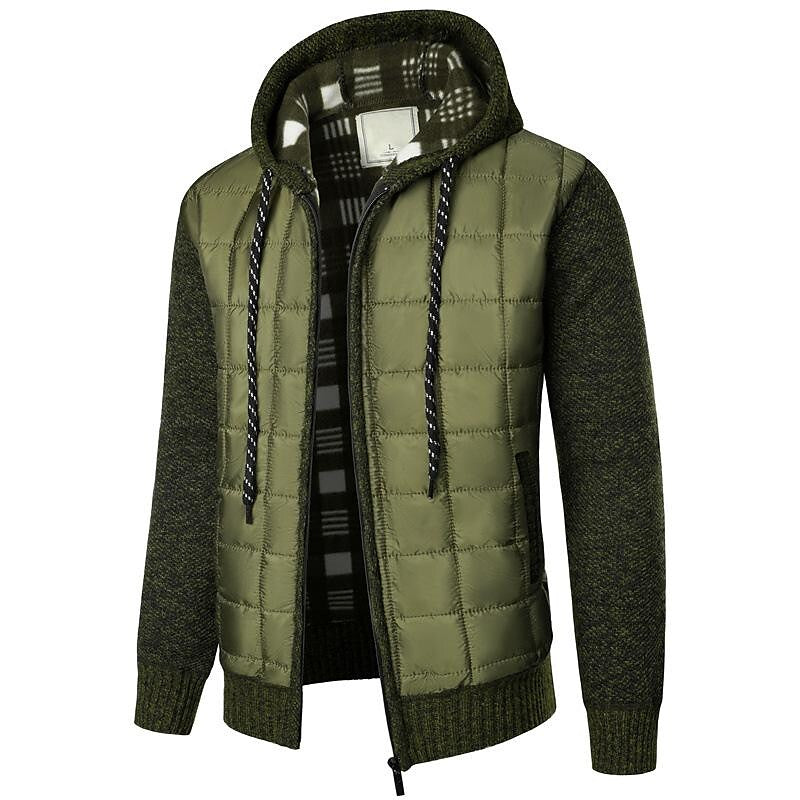 Herren-Fleece-Cardigan mit Steppfutter und Reißverschluss
