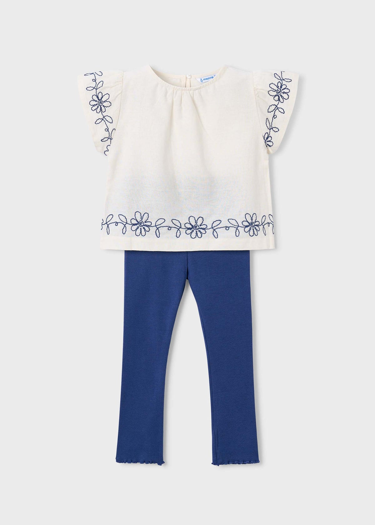 Leggings-Set für Mädchen mit Blumenstickerei