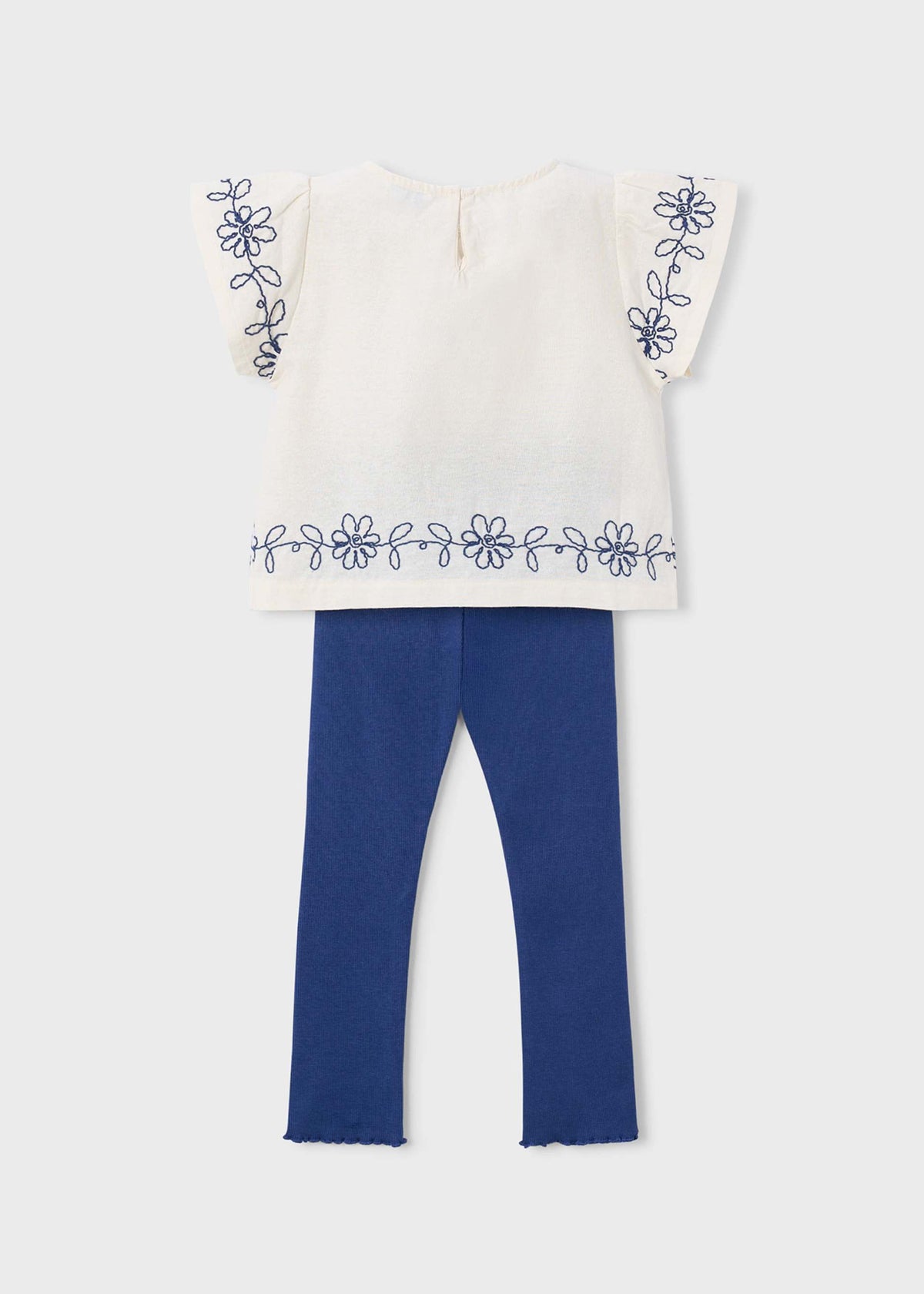 Leggings-Set für Mädchen mit Blumenstickerei