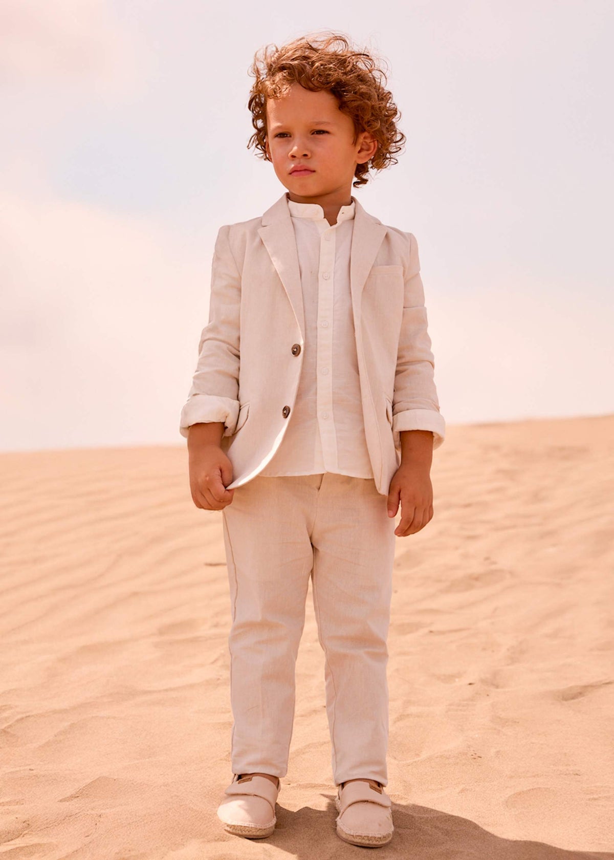 Long linen trousers for boys