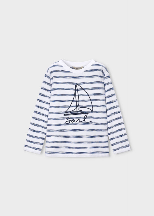 Long-sleeved striped boat T-shirt for boys