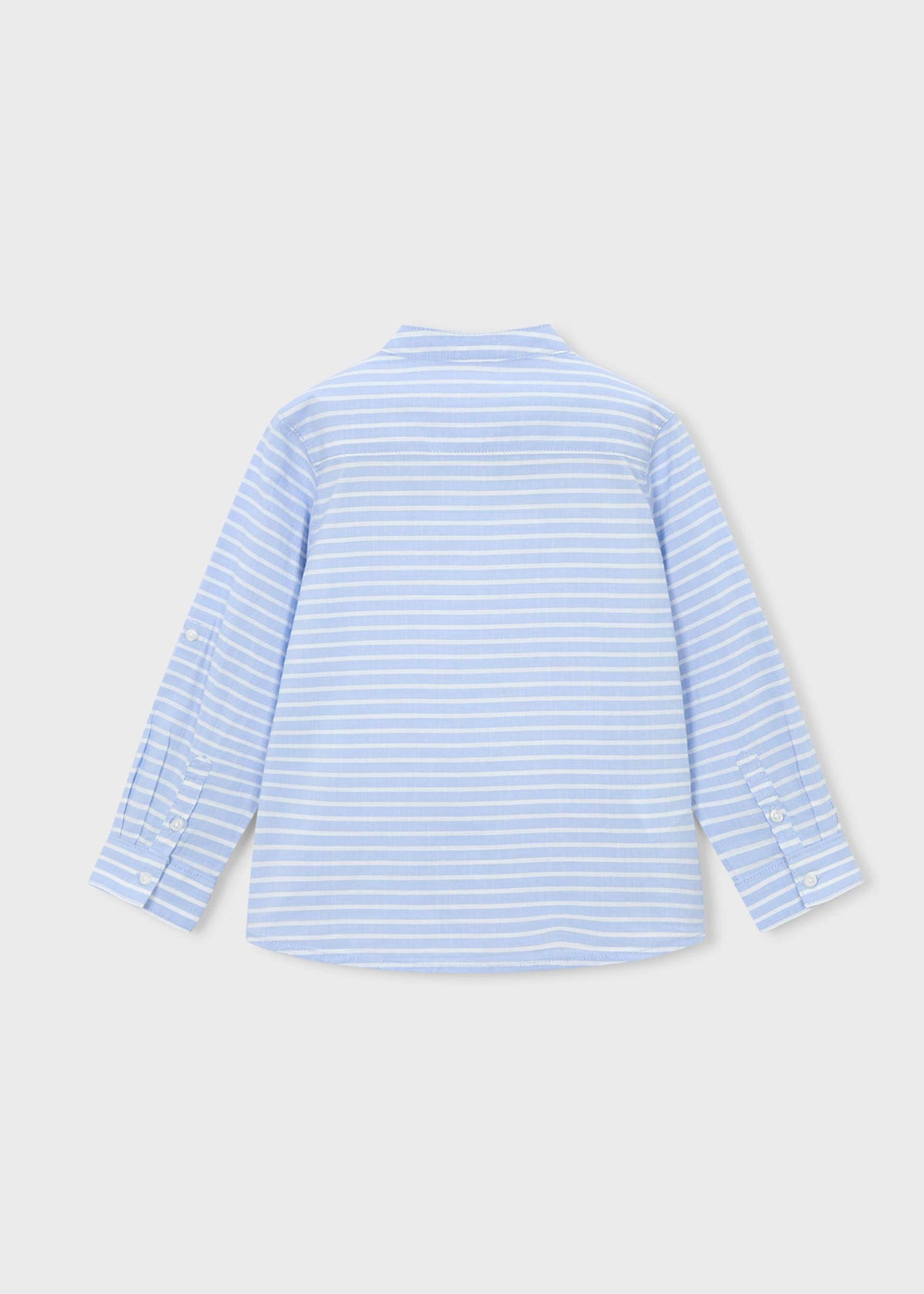 Long-sleeved striped shirt with mandarin collar for children