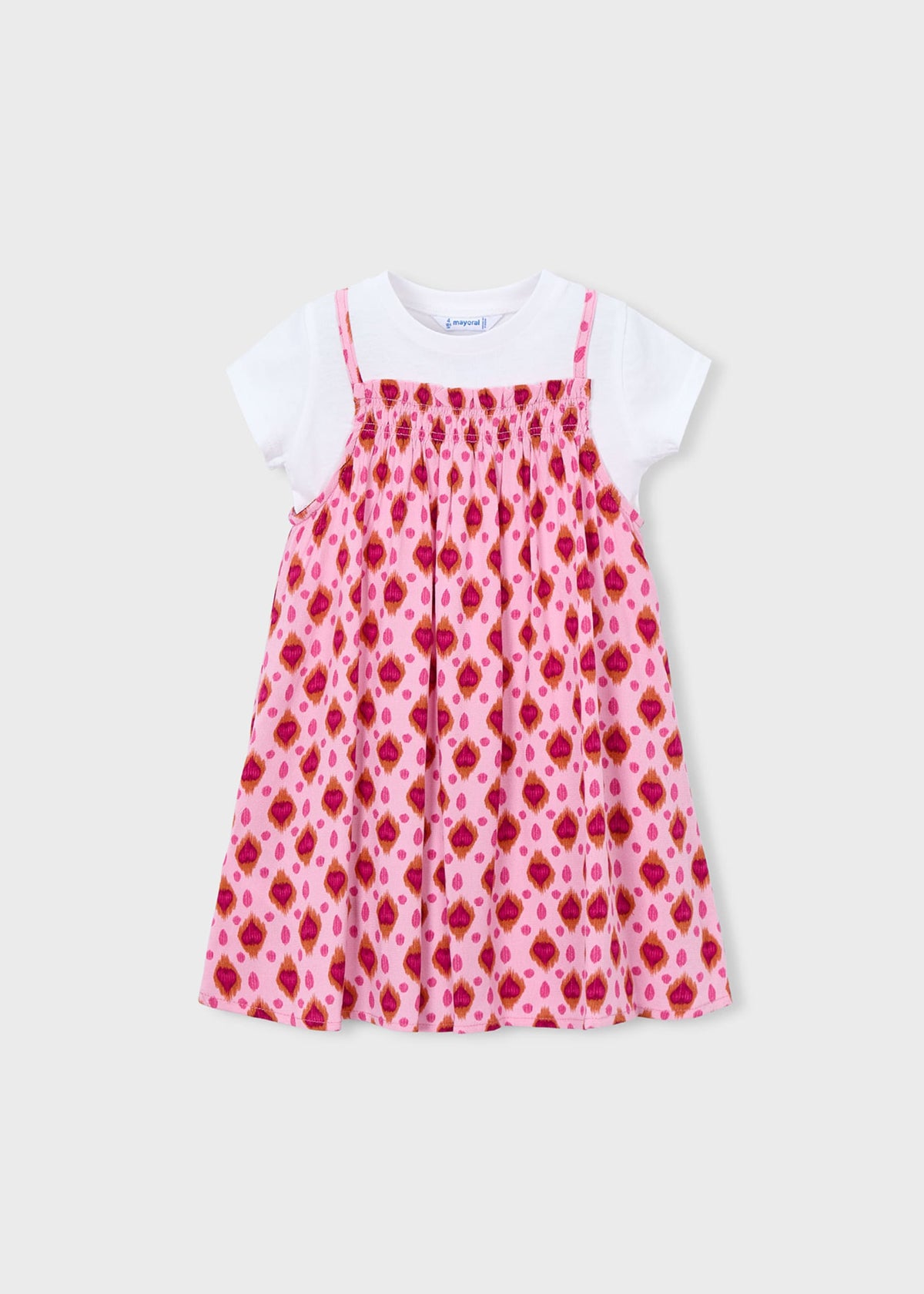 Print combination dress girl