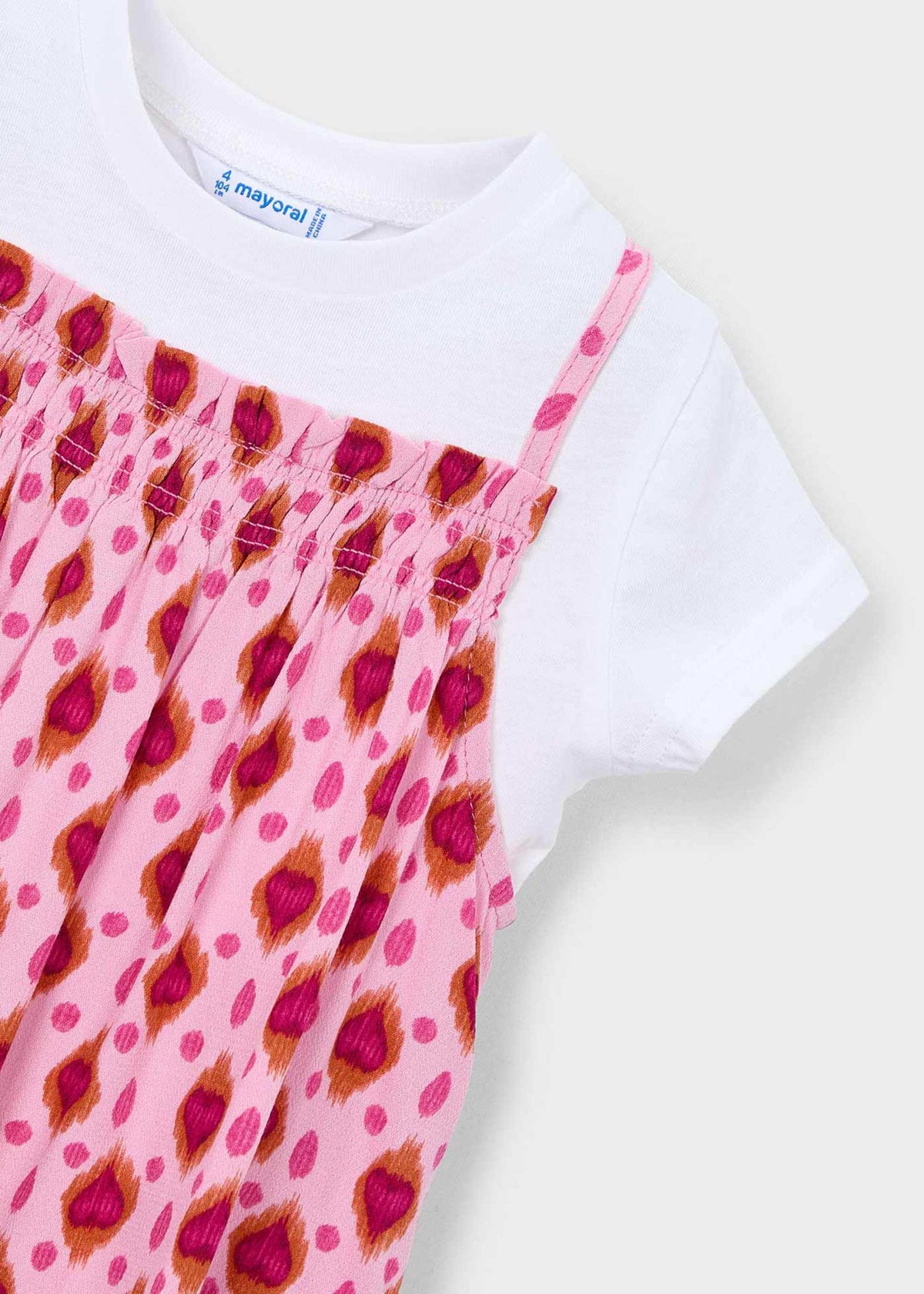Print combination dress girl