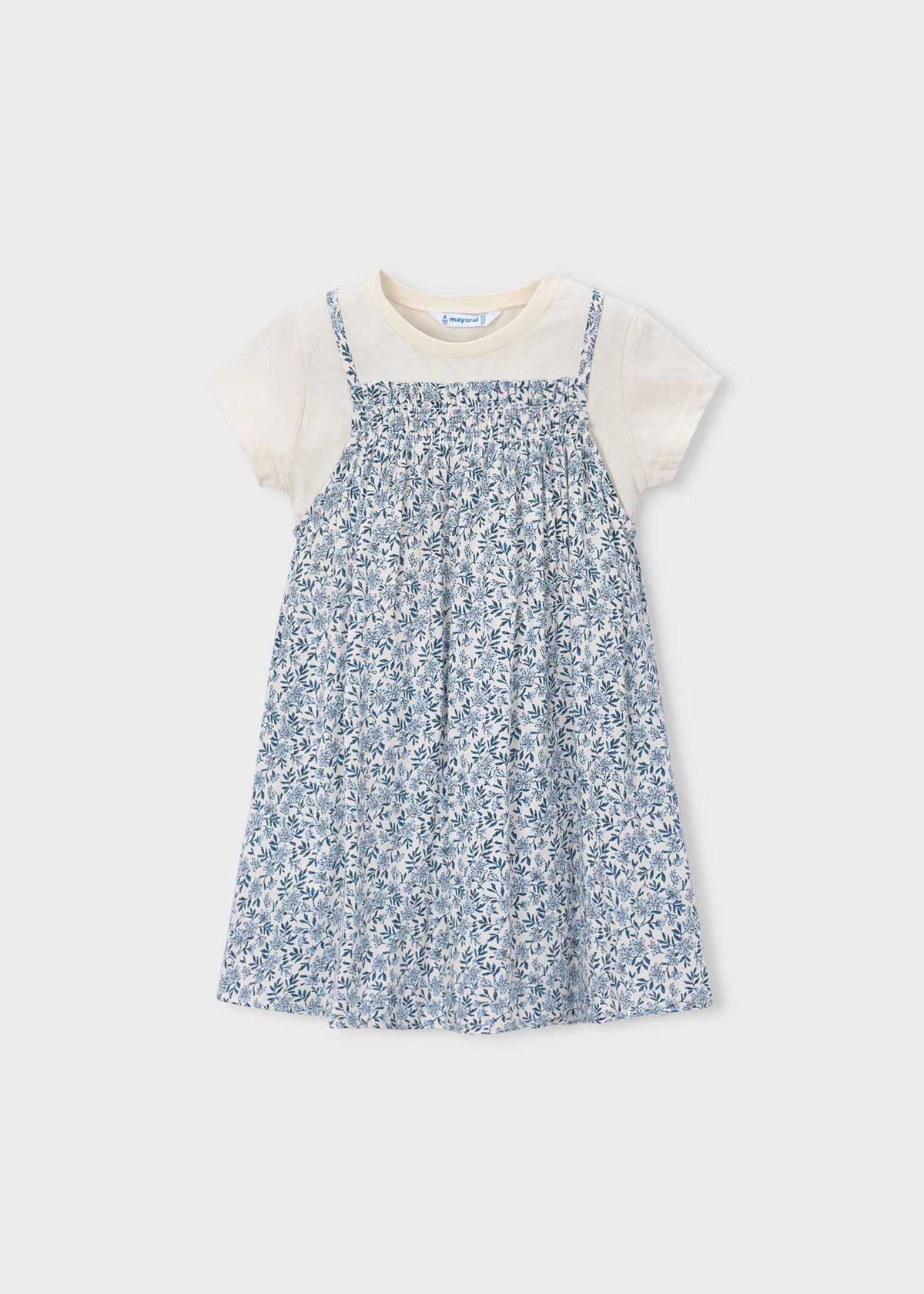 Print combination dress girl