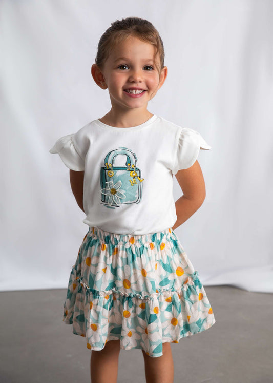Print skirt girl