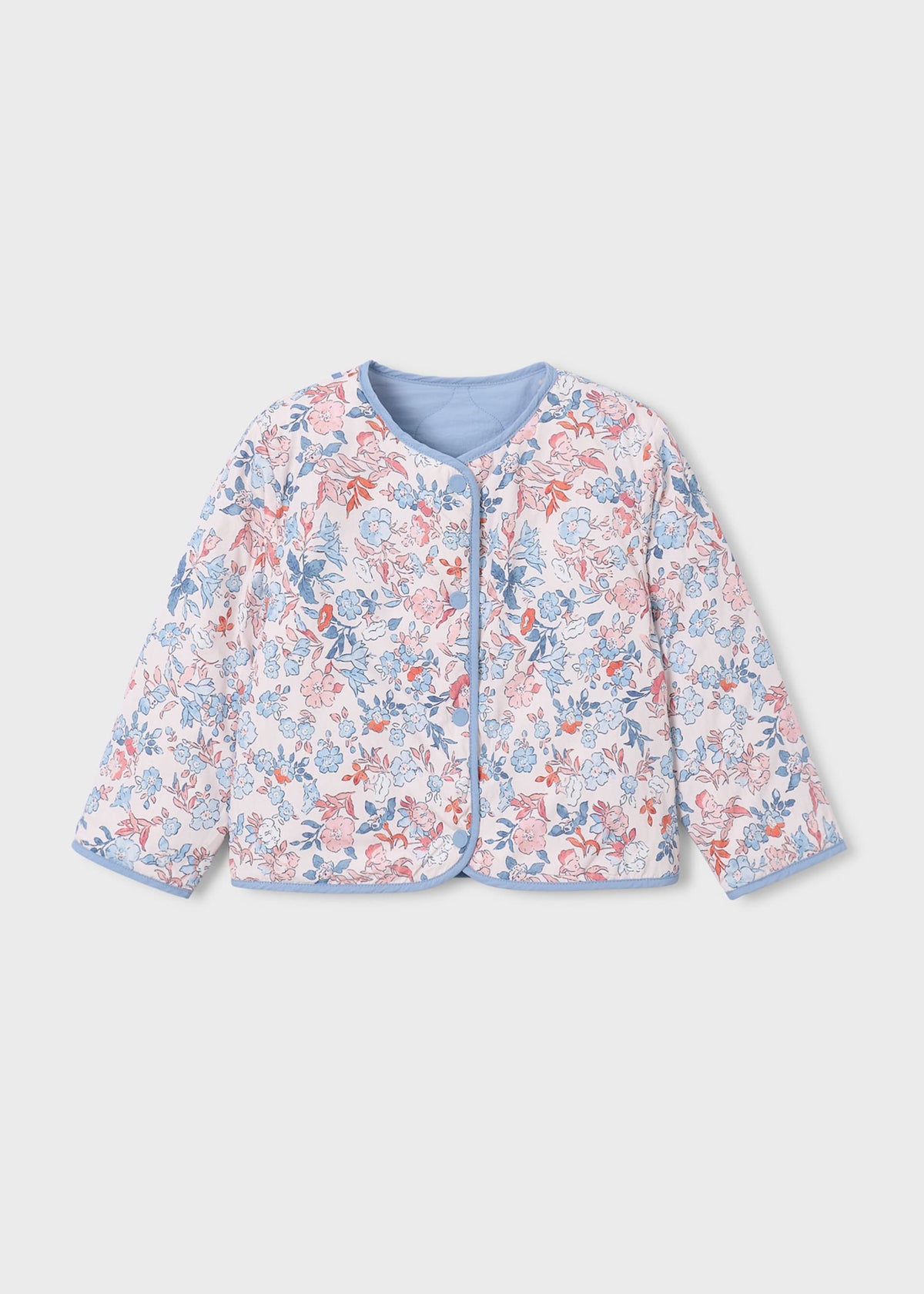 Reversible quilted jacket for girls