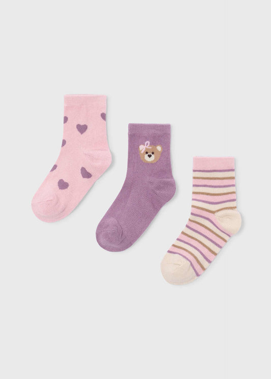 Set of 3 girls' socks