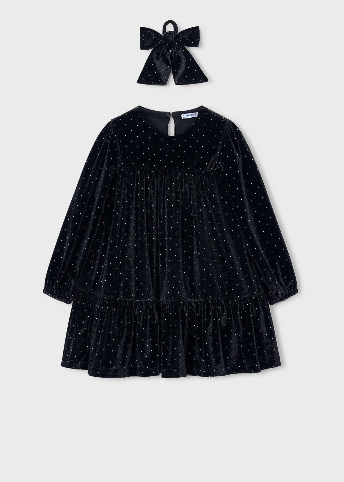 Samtkleid mit Haarband für Mädchen