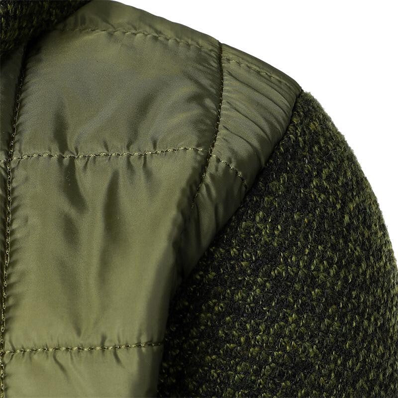Herren-Fleece-Cardigan mit Steppfutter und Reißverschluss